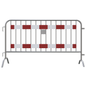 Crowd barrier type D | with 2 touch strips | Length: 2.00 m, 14 bars